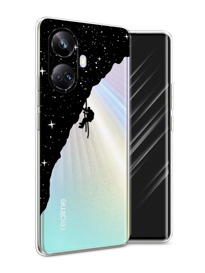 

Чехол Awog на Realme 10 Pro+ "Скалолаз в космосе", Черный;белый;бежевый, 2512350-4