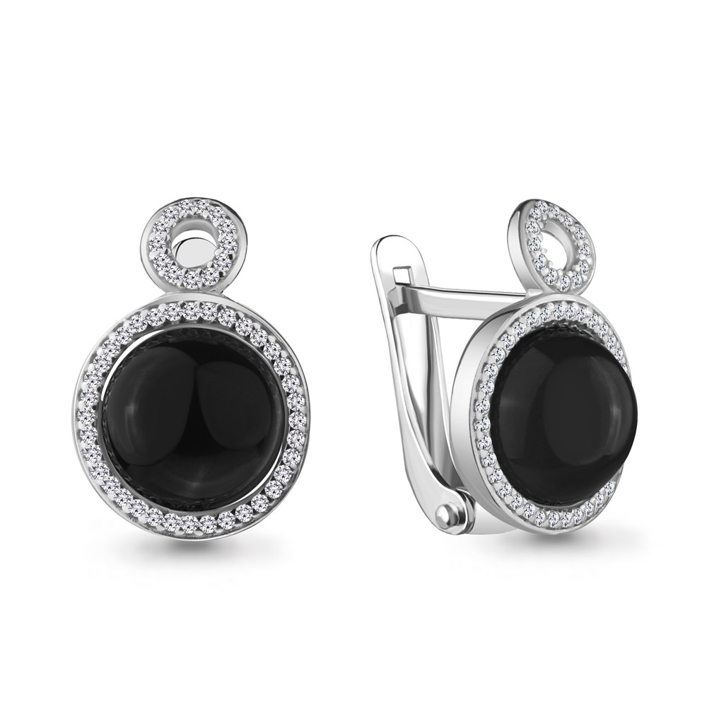 

Серьги из серебра с фианитом Aquamarine 4449017А_925_р, 4449017А_925_р