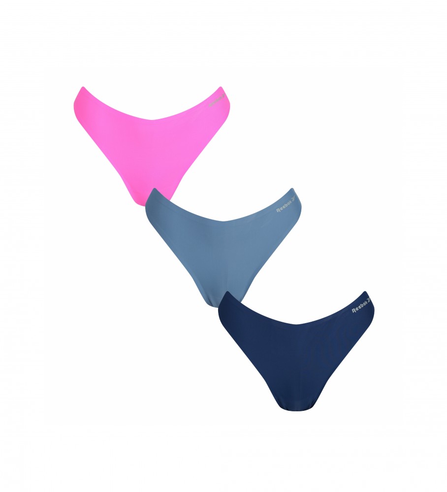 Комплект трусов женских Reebok U4_F9770_RBK, синий, розовый, голубой, M, 3 шт