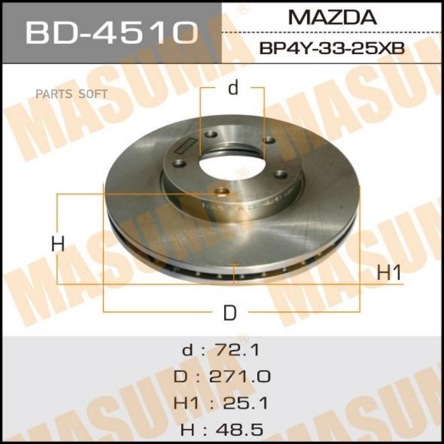 

Диск Тормозной Masuma Masuma арт. BD4510