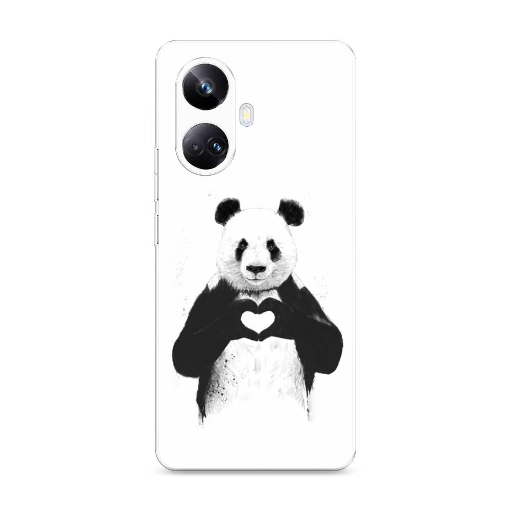 

Чехол Awog на Realme 10 Pro+ "Панда love", Серебристый, 2512350-10
