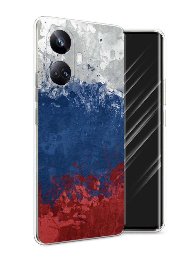 

Чехол Awog на Realme 10 Pro+ "Флаг России неровный", Белый;синий;красный, 2512350-5