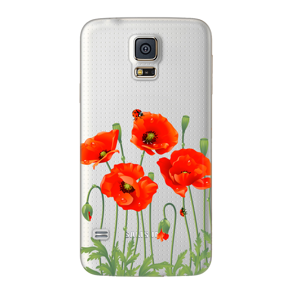 Чехол Deppa Art Case Flowers маки для Samsung Galaxy S5 защитная пленка 139₽