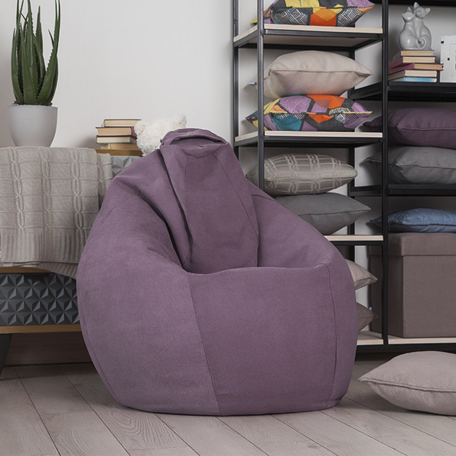 Кресло-мешок Delicatex Лима, размер XXL, сиреневый