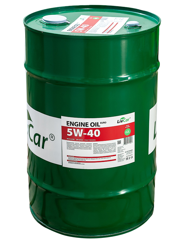 

Livcar Engine Oil Euro 5W40 Acea A3/B4 Api Sp (60Л)