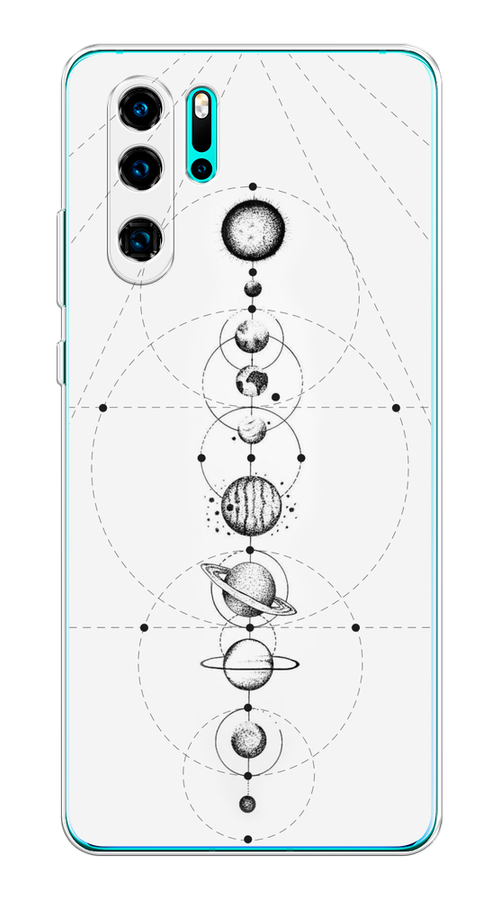 

Чехол на Huawei P30 Pro "Парад планет", Серый, 67650-2