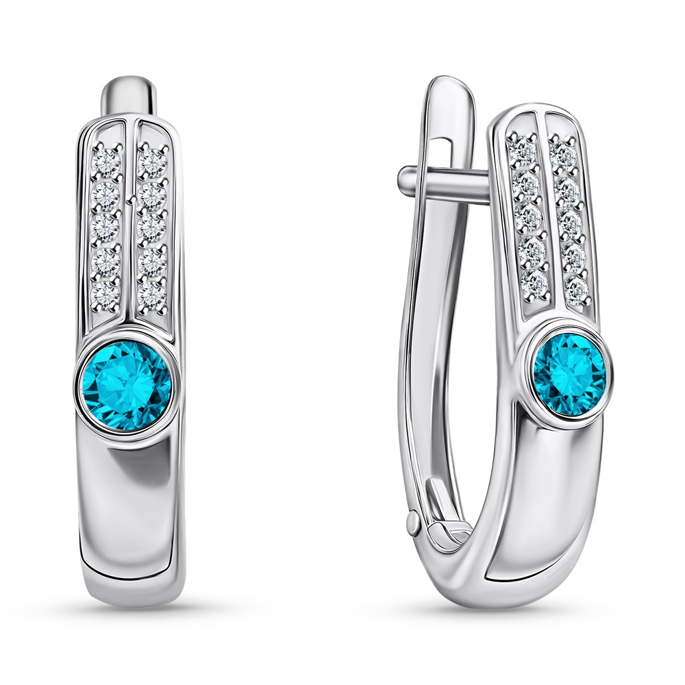 

Серьги из серебра 585Gold 702012294, фианит, 702012294