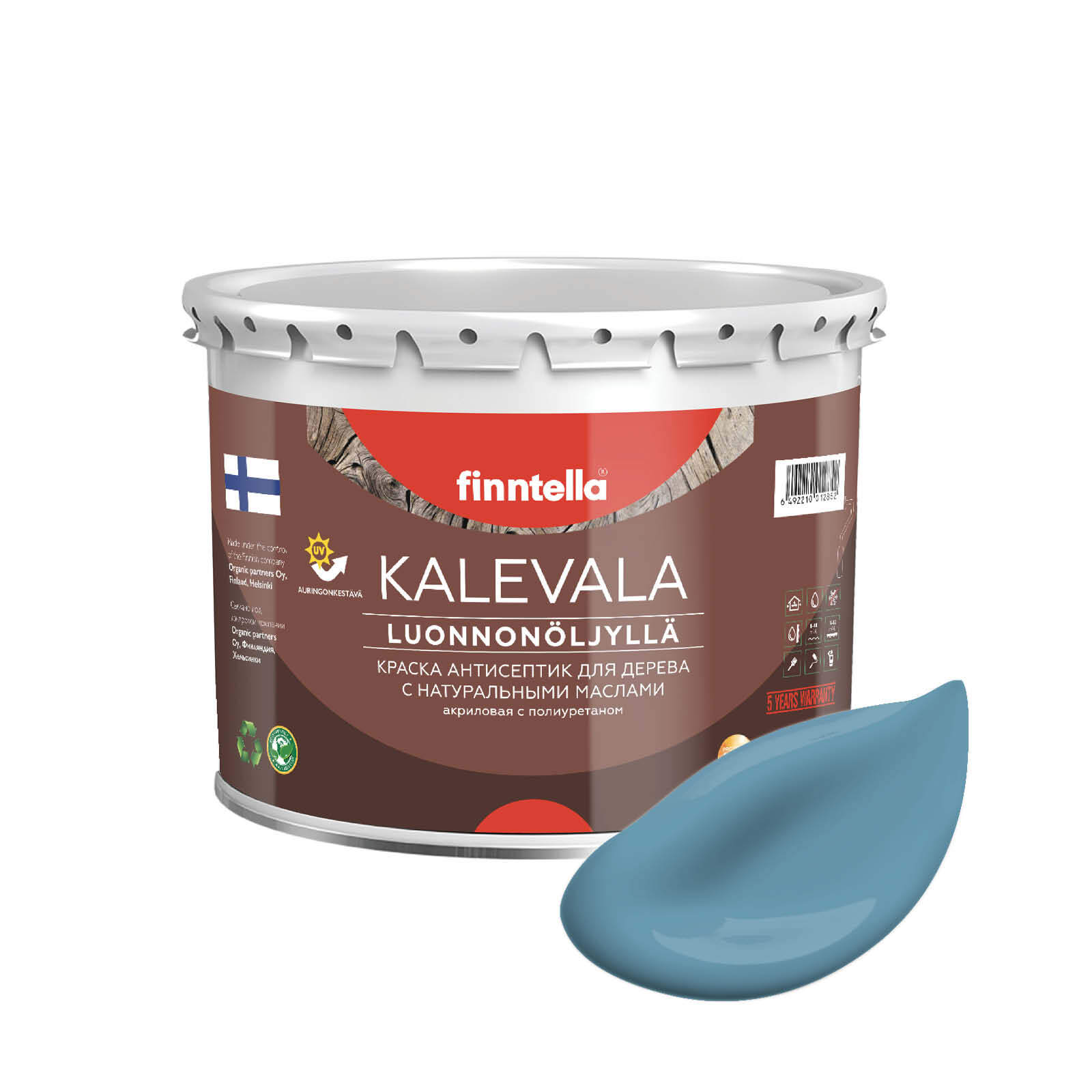 

Краска для дерева и деревянных фасадов FINNTELLA KALEVALA, с натуральным маслом и полиурет, Серый, KALEVALA NLC