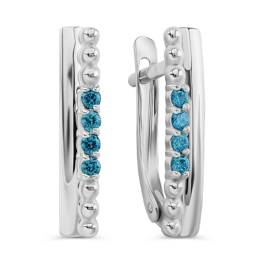 

Серьги из серебра 585Gold 702012297, фианит, 702012297