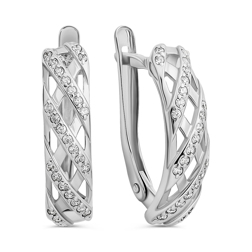 

Серьги из серебра 585Gold 702012315, фианит, 702012315