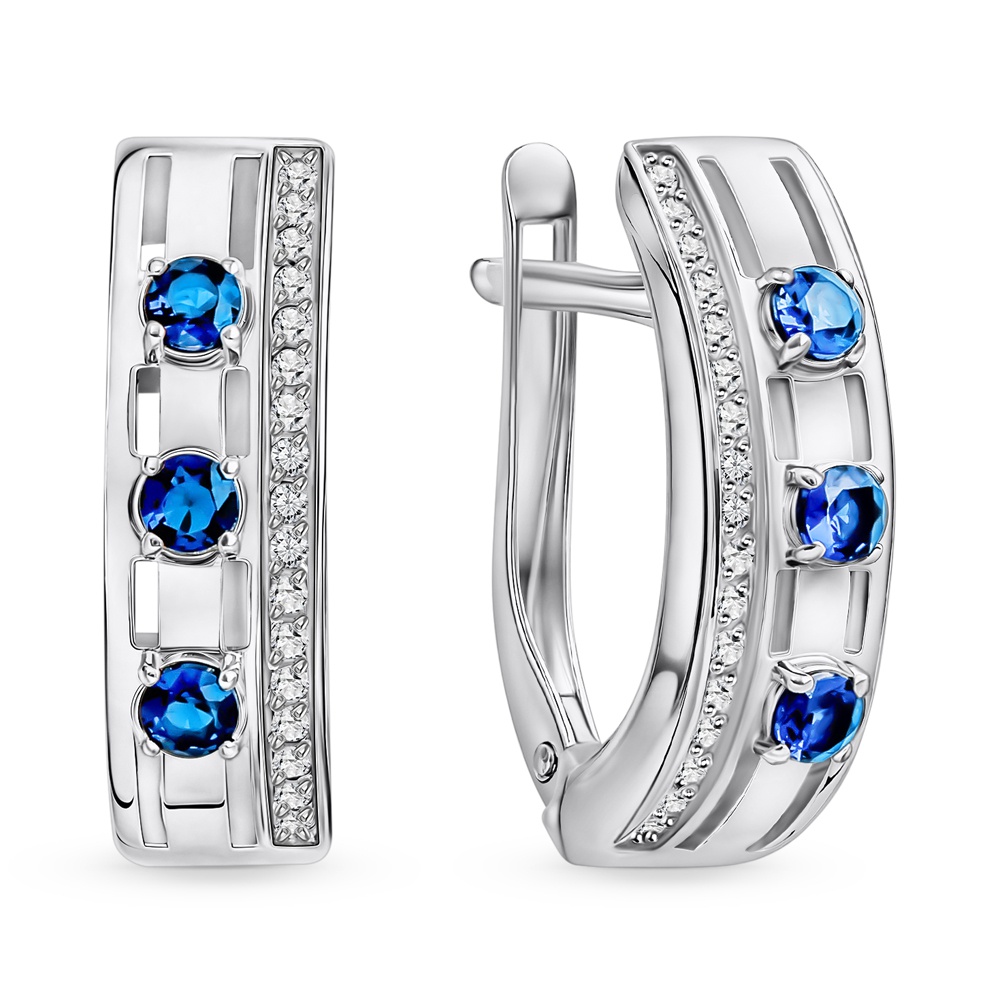 

Серьги из серебра 585Gold 702012292, фианит, 702012292