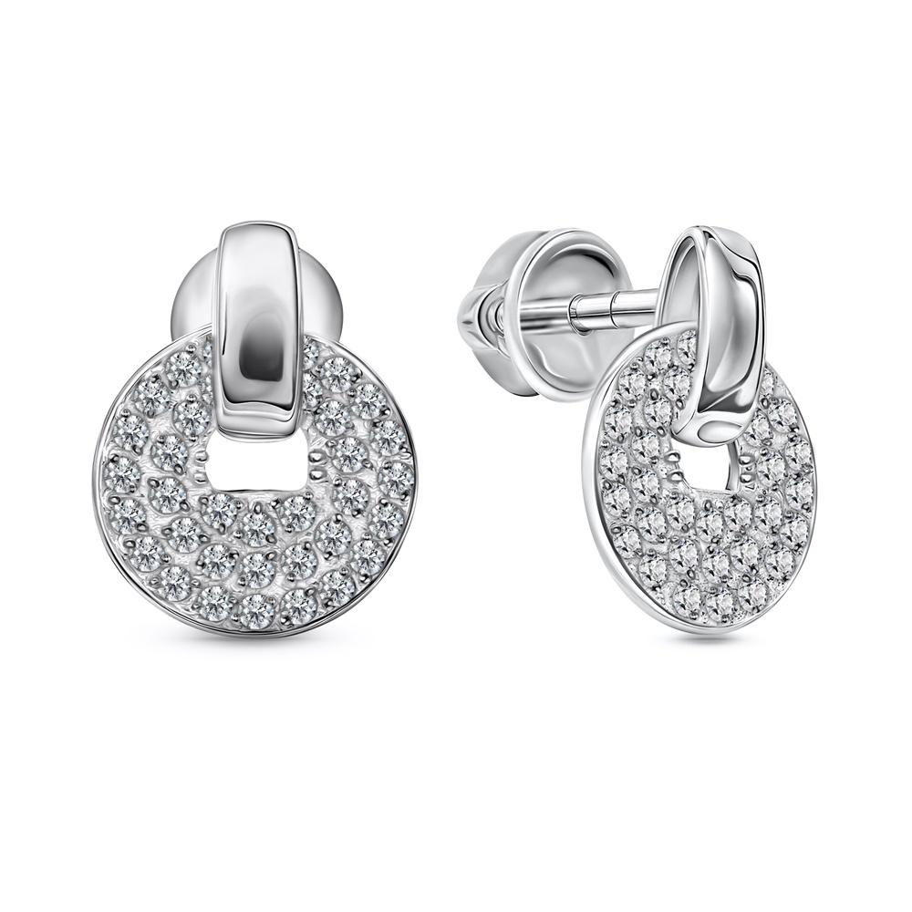 

Серьги из серебра 585Gold 702012314, фианит, 702012314