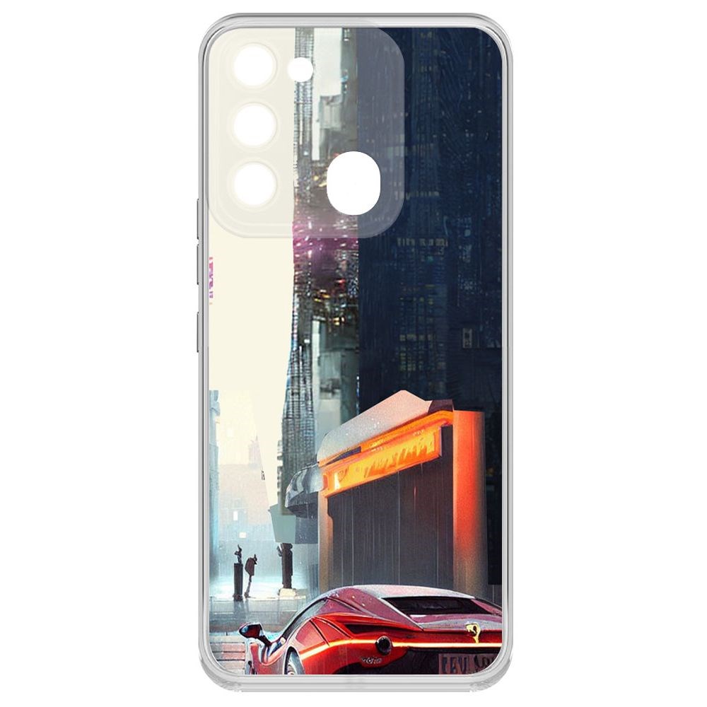 

Чехол-накладка Krutoff Clear Case Сити для TECNO Spark Go 2022, Прозрачный