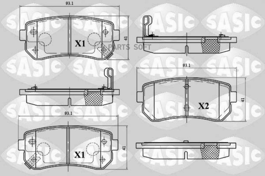 Тормозные колодки SASIC дисковые 6216097