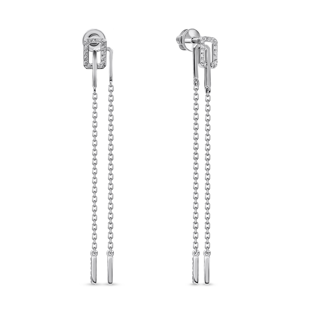 

Серьги подвески из серебра 585Gold 702012317, фианит, 702012317
