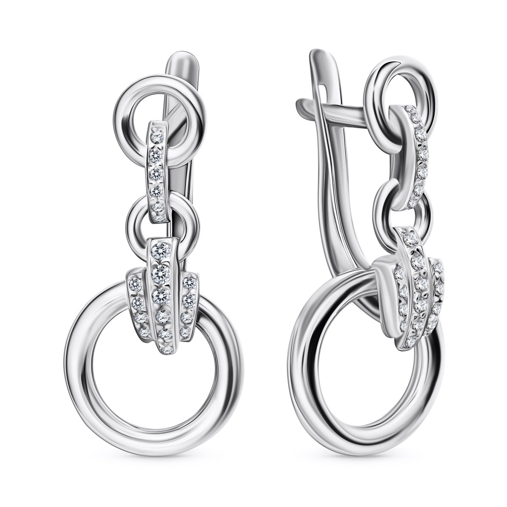 

Серьги из серебра 585Gold 702012323, фианит, 702012323