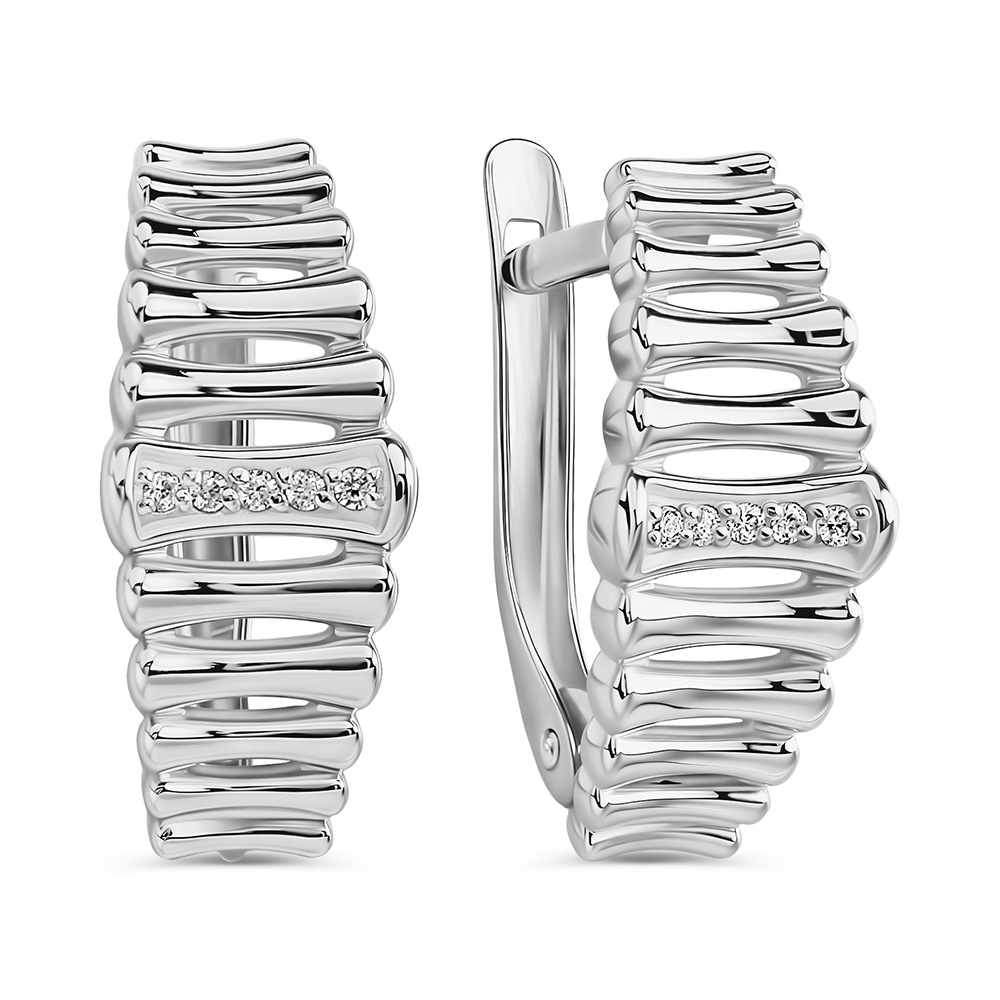 

Серьги из серебра 585Gold 702012321, фианит, 702012321