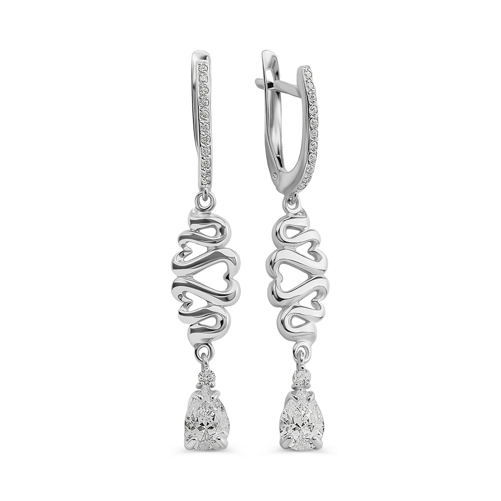 

Серьги из серебра 585Gold 702012302, фианит, 702012302