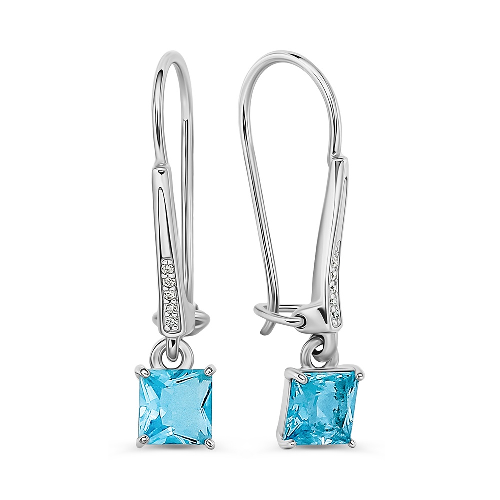 

Серьги подвески из серебра 585Gold 702012289, Swarovski/фианит, 702012289