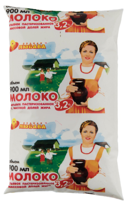 

Молоко 3,2% пастеризованное 900 мл Родная Любава бзмж