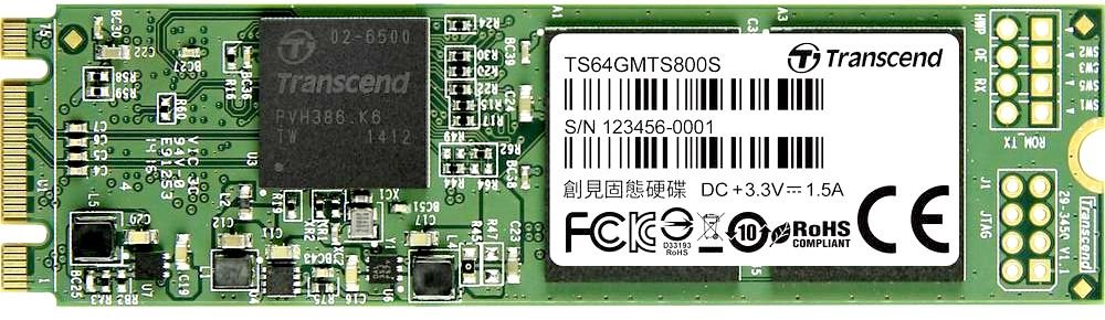 SSD накопитель Transcend MTS800S M.2 2280 64 ГБ (TS64GMTS800S)