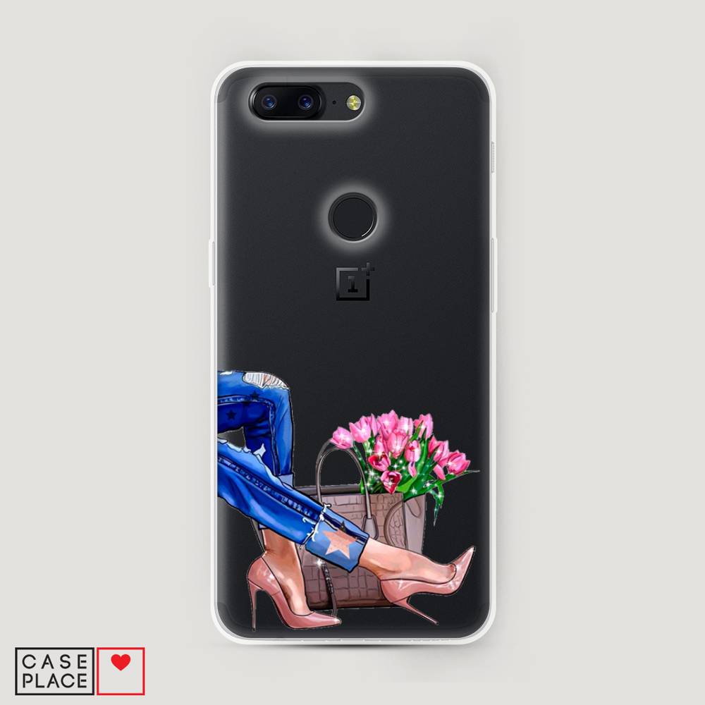 

Чехол Awog на OnePlus 5T / ВанПлас 5T "Каблучки", Голубой;коричневый;розовый, 150350-7