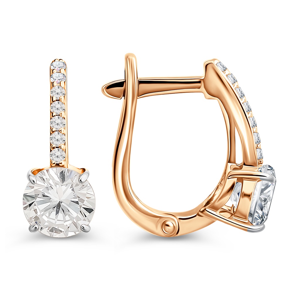

Серьги из серебра 585Gold 702012162, фианит, 702012162