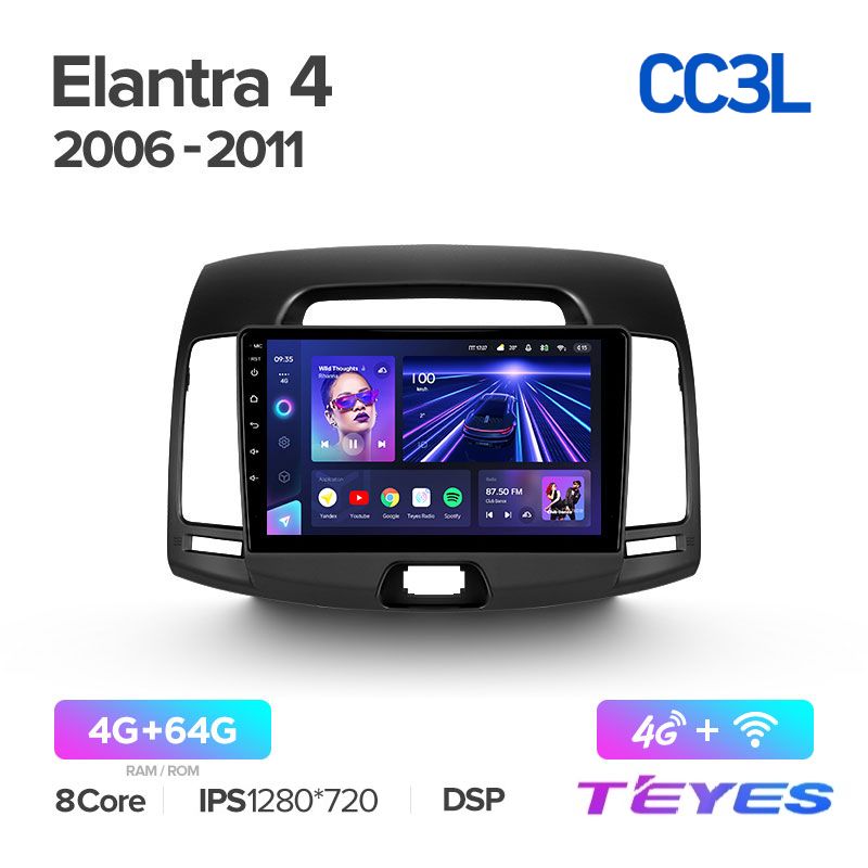 

Магнитола Teyes CC3L 4/64 9" для Hyundai Elantra 4 HD 2006-2012, CC3L 4/64 9"