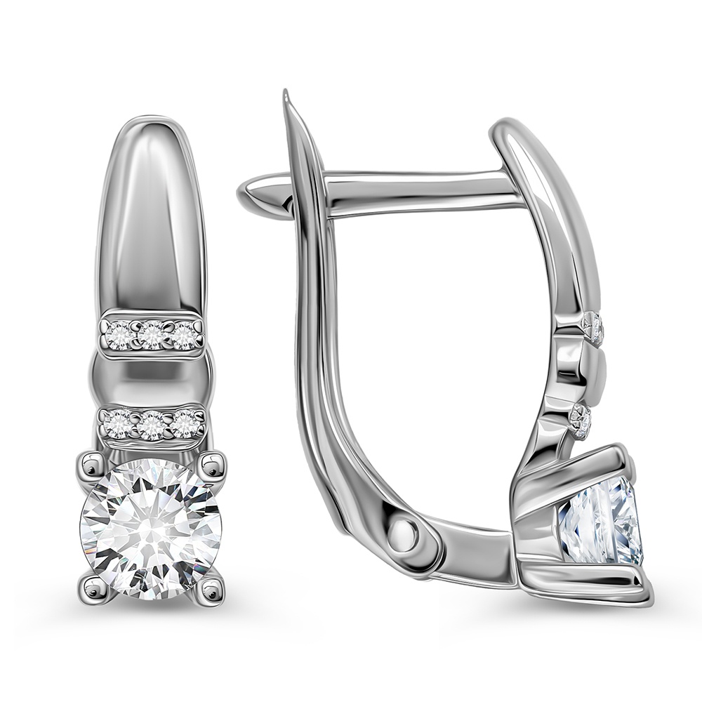 

Серьги из серебра 585Gold 702012176, фианит, 702012176