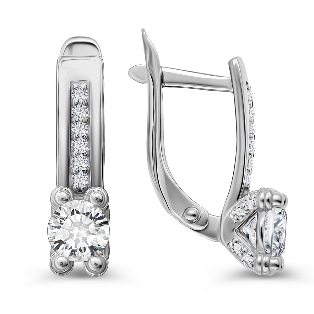 

Серьги из серебра 585Gold 702012161, фианит, 702012161