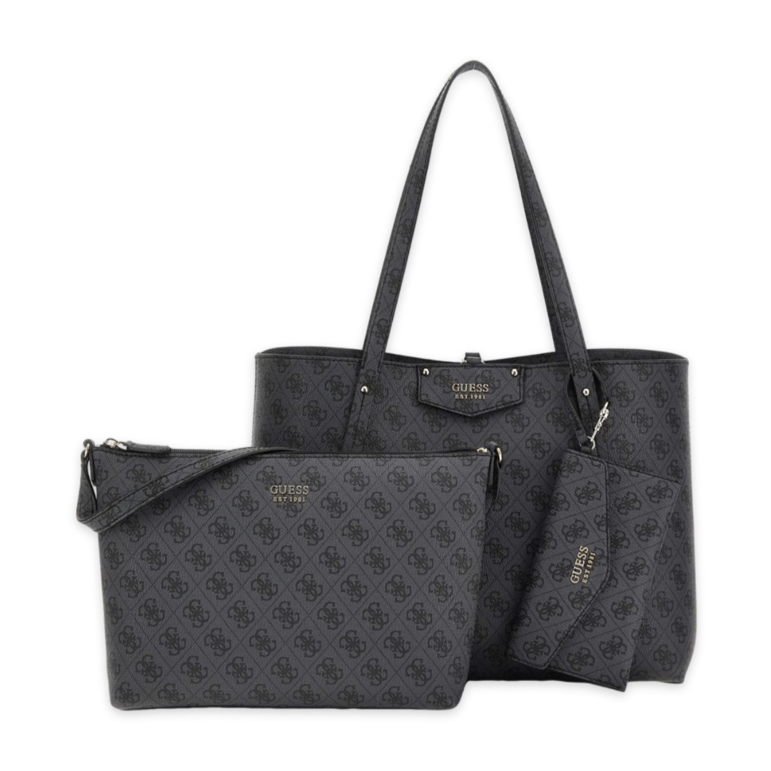 

Сумка Guess для женщин, шоппер, с косметичкой и кошельком, серая, размер T-U, HWEBG839023, Серый, HWEBG839023