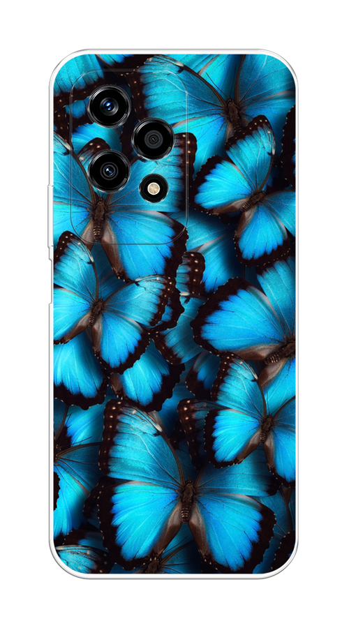 

Чехол на Honor 200 Lite "Тропическая бабочка 2", Голубой;черный, 6124650-1