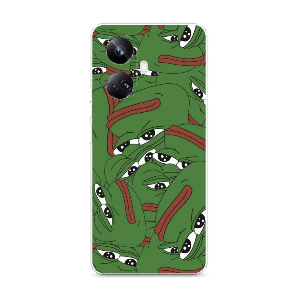 

Чехол Awog на Realme 10 Pro+ "Печальный frog", Зеленый;белый, 2512350-9