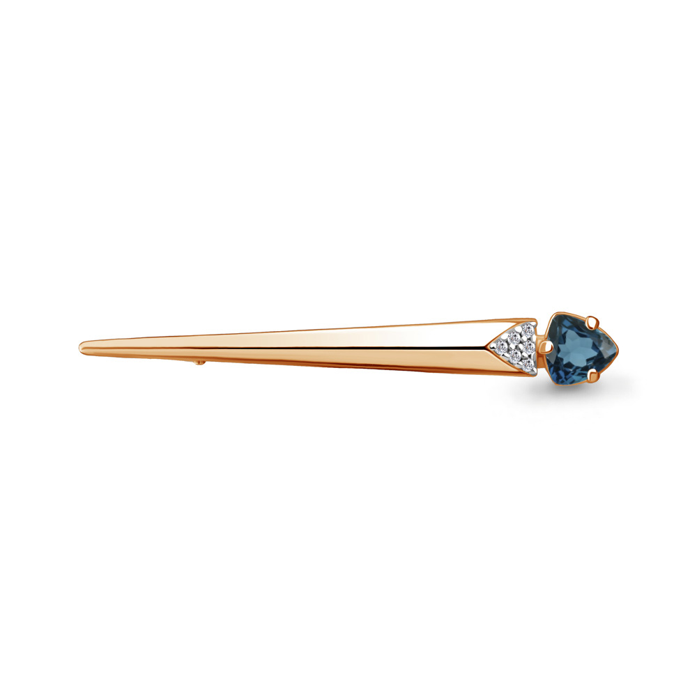 

Брошь из серебра с топазом\фианитом Aquamarine Aquamarine 7741808А_925_з, 7741808А_925_з