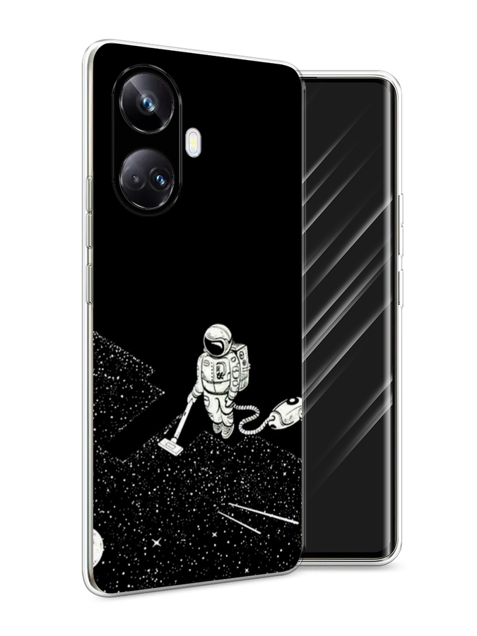 

Чехол Awog на Realme 10 Pro+ "Космонавт с пылесосом", Белый, 2512350-4