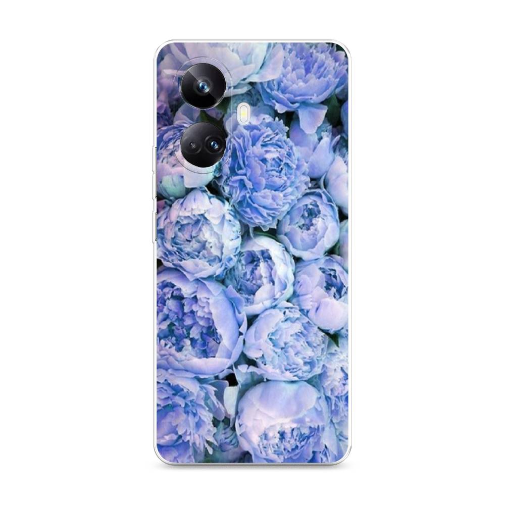

Чехол Awog на Realme 10 Pro+ "Пионы голубые", Голубой, 2512350-8