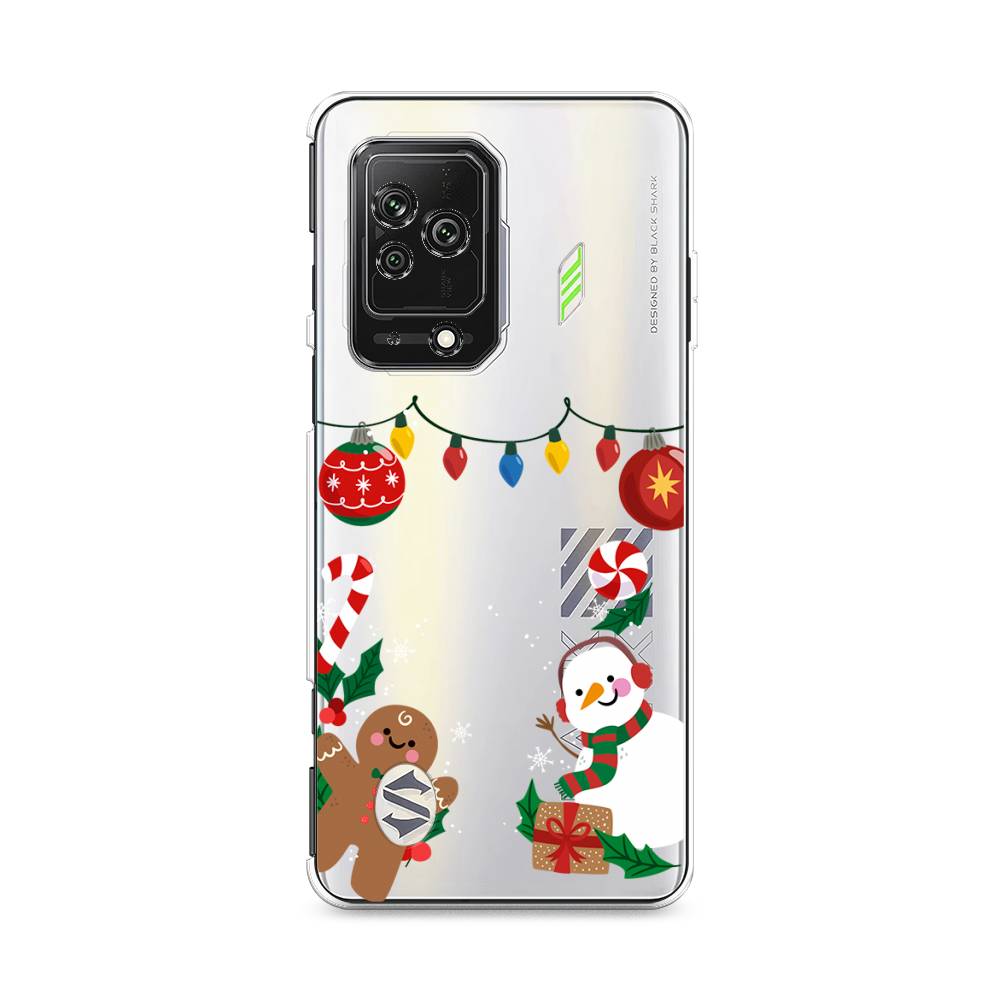 

Чехол на Xiaomi Black Shark 5 "Новогоднее настроение", Коричневый;красный;зеленый, 314050-5