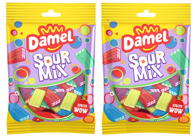 

Мармелад Damel Halal Sour Mix Разноцветные в Кислой обсыпке, 2 шт х 70 г, Жевательный мармелад