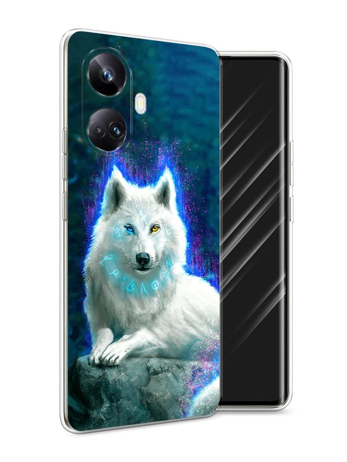

Чехол Awog на Realme 10 Pro+ "Белоснежный волк", Белый;зеленый;фиолетовый, 2512350-2