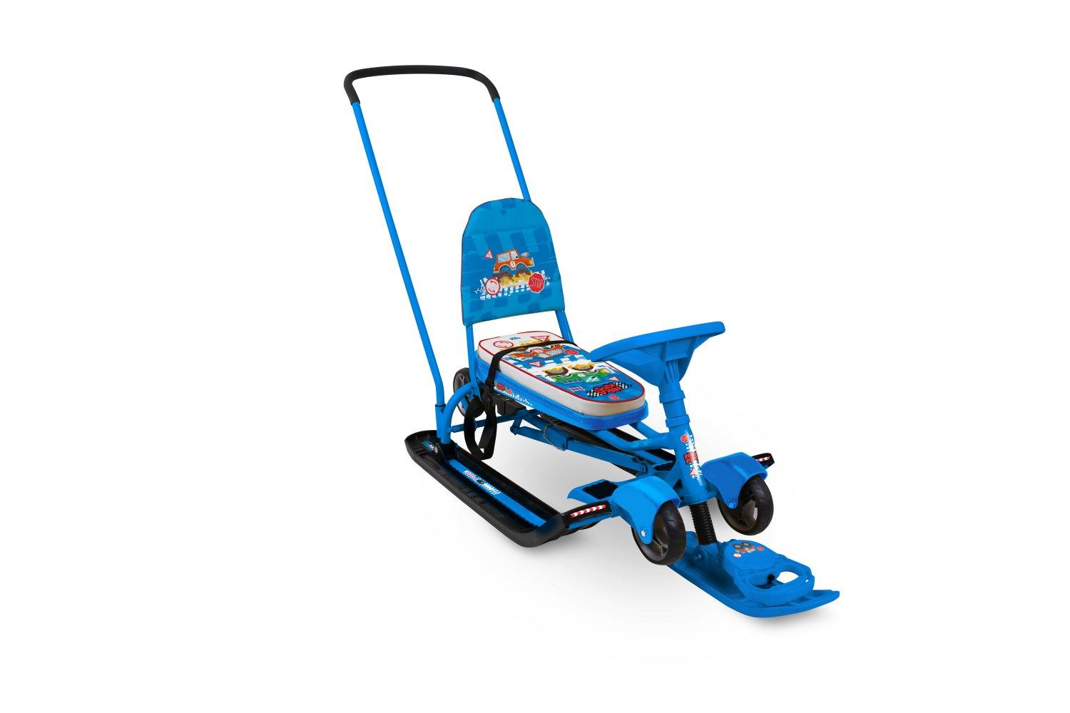 фото Снегокат nika тимка спорт 6 тс6/бг с машинками с родительской ручкой и шасси