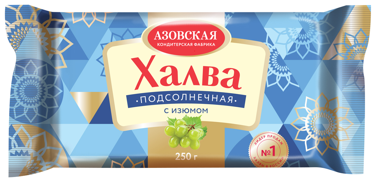 

Халва Азовская кондитерская фабрика подсолнечная с изюмом 250 г