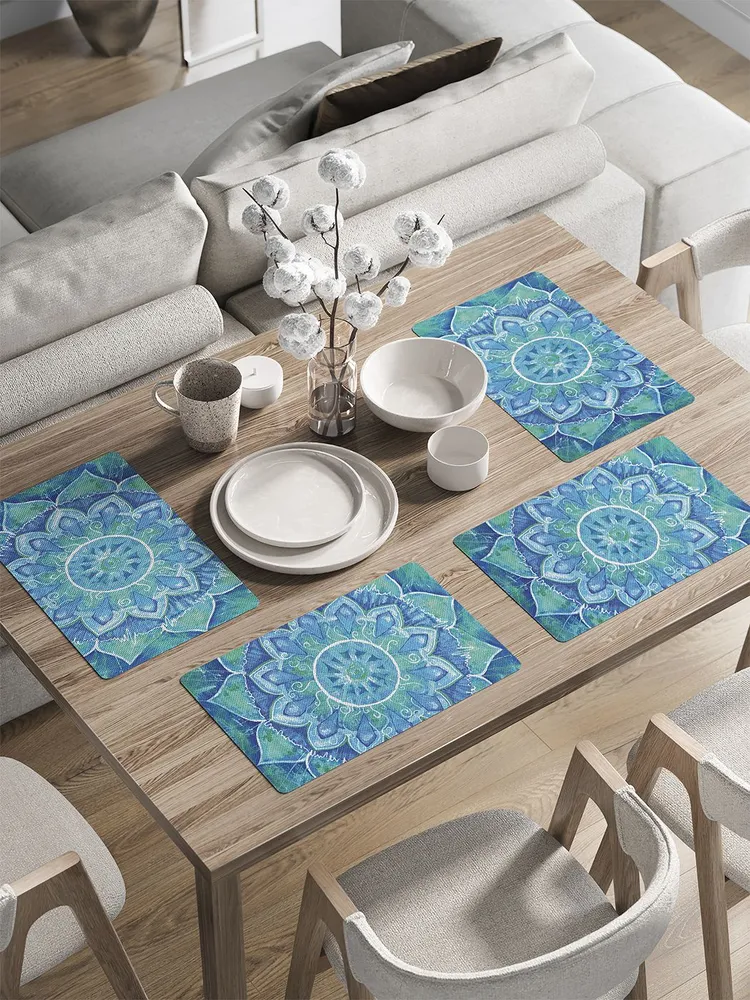 

ser002_8771_30x46 Комплект салфеток с закругленным краем с фотопринтом 46x30 см (4 шт.), Голубой;зеленый