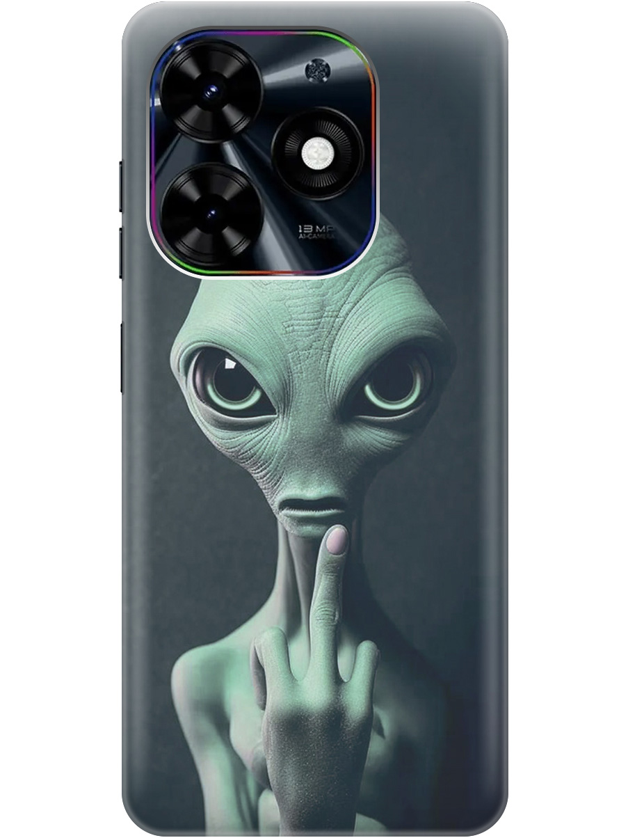 

Силиконовый чехол на Infinix Hot 40i с рисунком "Инопланетный фак", Зеленый;синий;черный, 20011892