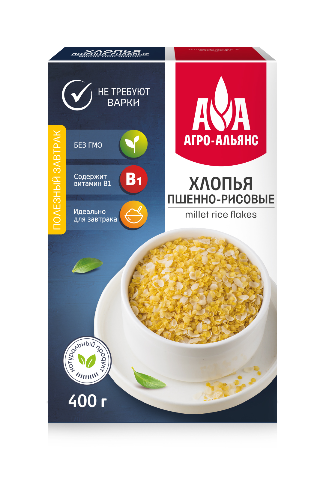 Хлопья Агро-Альянс Экстра Пшенно-рисовые 400 гр 95₽