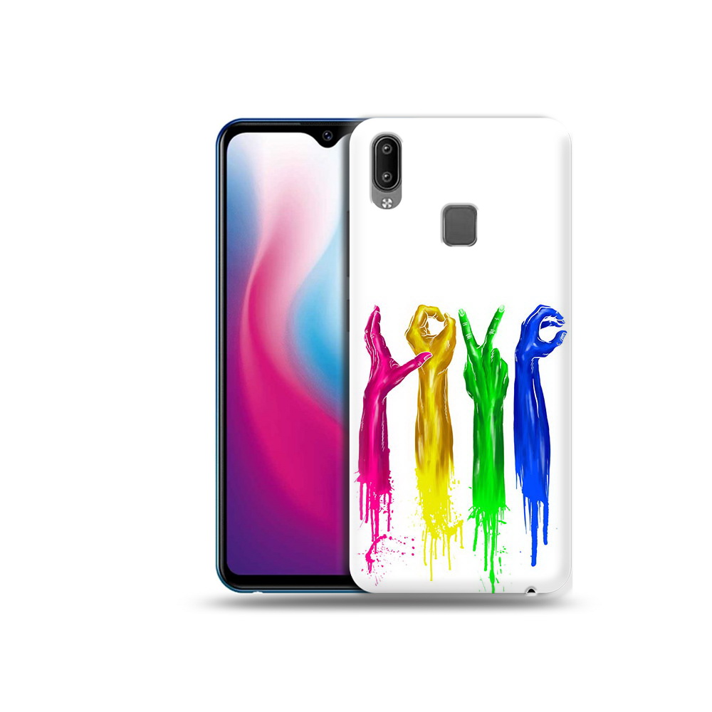 

Чехол MyPads Tocco для Vivo Y93 Lite яркие руки love, Прозрачный, Tocco