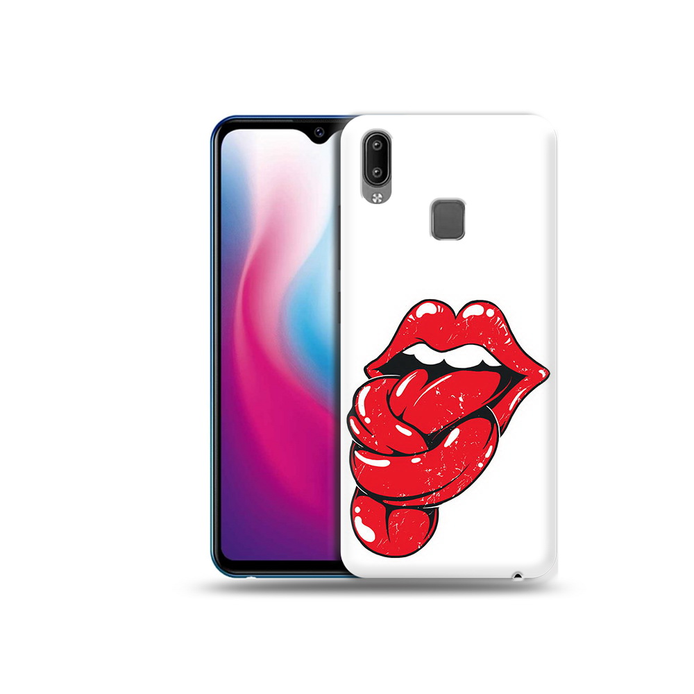 

Чехол MyPads Tocco для Vivo Y93 Lite яркие губы с языком, Прозрачный, Tocco