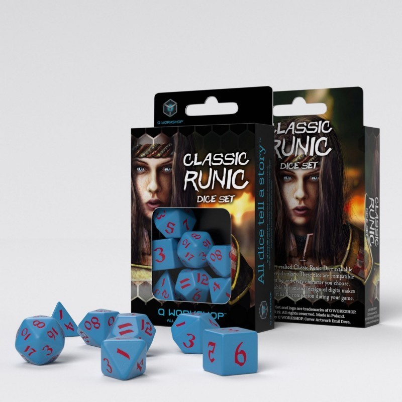 фото Classic runic blue & red dice set (7) q-workshop