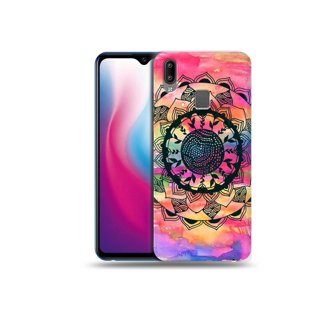 

Чехол MyPads Tocco для Vivo Y93 Lite яркая абстракция круглый цветок, Прозрачный, Tocco