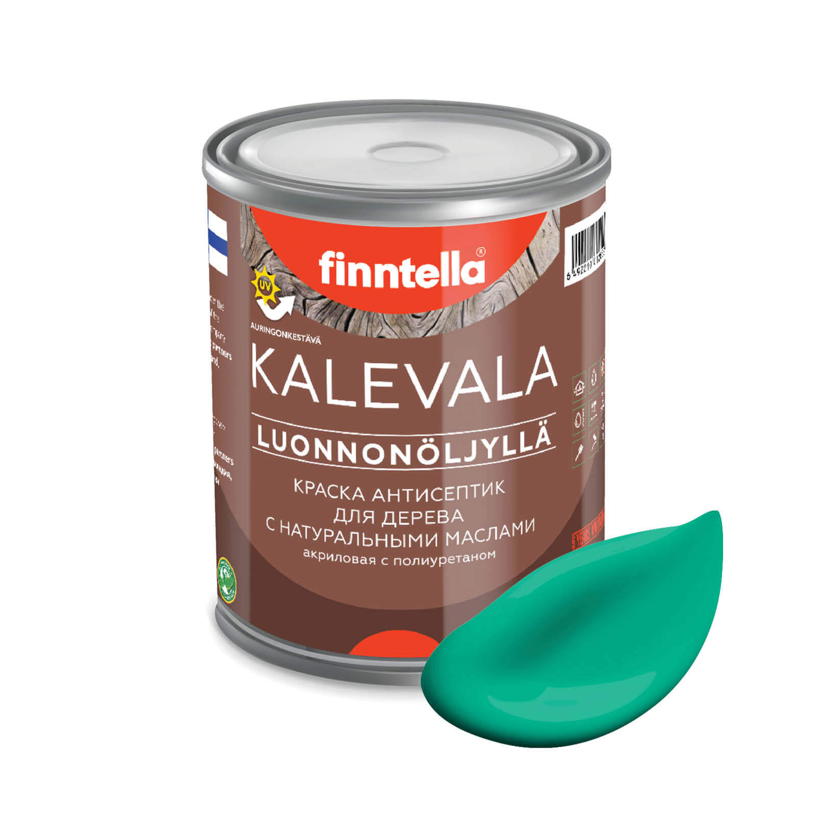 

Краска для дерева и деревянных фасадов FINNTELLA KALEVALA, с натуральным маслом и полиурет, Зеленый, KALEVALA NLC