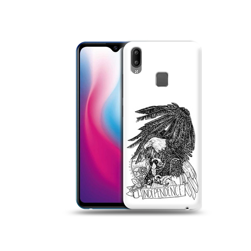 

Чехол MyPads Tocco для Vivo Y93 Lite черно белый сокол, Прозрачный, Tocco